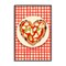 Stupell Industries Heart Pizza on Red Check Black Framed Giclee Art, design by Florentina Dolci